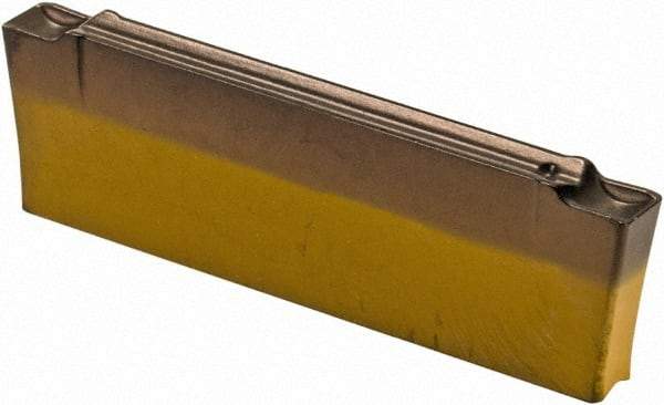 Iscar - DGN2002 MF IC5400 Grade, 0.079" Cutting Width, Carbide Cutoff Insert - Neutral Lead Angle, 0.008" Cnr Rad, TiCN/Al2O3/TiN Coated, Double End - Eagle Tool & Supply