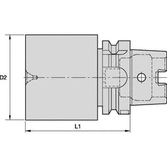 Kennametal - HSK63A Taper Shank, 80.8mm Diameter, Tool Holder Blank - 250mm Projection Gage Line to Nose End - Exact Industrial Supply