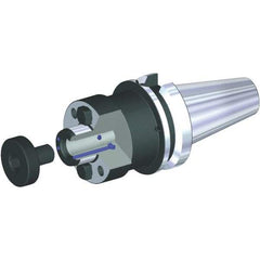 Kennametal - BT50 Taper Shank 40mm Pilot Diam Shell Mill Holder - 100mm Flange to Nose End Projection, 89mm Nose Diam, M20x2.5 Lock Screw, Through-Spindle & DIN Flange Coolant - Exact Industrial Supply