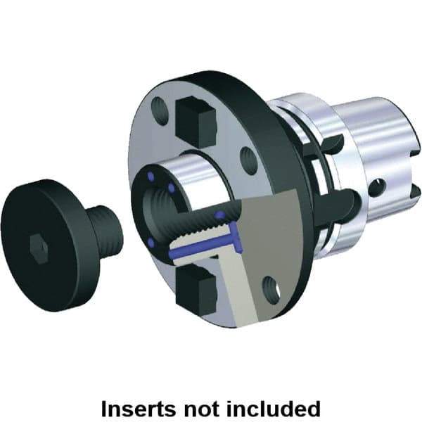 Kennametal - HSK63A Taper Shank 3/4" Pilot Diam Shell Mill Holder - 2" Flange to Nose End Projection, 1.46" Nose Diam, 3/8-24 Lock Screw, Through-Spindle Coolant - Exact Industrial Supply