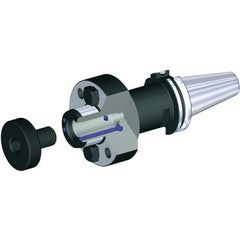 Kennametal - DIN69871-50 Taper Shank 32mm Pilot Diam Shell Mill Holder - 100mm Flange to Nose End Projection, 78mm Nose Diam, M16x2.0 Lock Screw, Through-Spindle & DIN Flange Coolant - Exact Industrial Supply