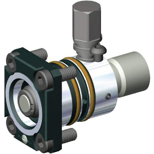 Kennametal - Neutral Cut, KM50 Modular Connection, Adapter/Mount Lathe Modular Clamping Unit - 4.724" OAL, Through Coolant, Series RPNT-F Flange Mount Rapid Plus Top Access - Exact Industrial Supply