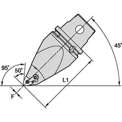 Kennametal - Left Hand Cut, Size KM63, WN.. Insert Compatiblity, Modular Turning & Profiling Cutting Unit Head - 115mm Head Length, Through Coolant, Series M-Clamping - Eagle Tool & Supply