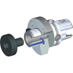 Kennametal - KM80TS Modular Connection 1-1/2" Pilot Diam Shell Mill Holder - 1.575" Flange to Nose End Projection, 3.386" Nose Diam, 3/4-16 Lock Screw, Through-Spindle Coolant - Exact Industrial Supply