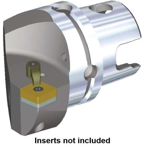 Kennametal - Left Hand Cut, Size KM80, CN.. Insert Compatiblity, Internal or External Modular Turning & Profiling Cutting Unit Head - 53mm Ctr to Cutting Edge, 70mm Head Length, Through Coolant, Series M-Clamping - Eagle Tool & Supply