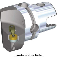 Kennametal - Left Hand Cut, Size KM40, RN.. Insert Compatiblity, Internal or External Modular Turning & Profiling Cutting Unit Head - 27mm Ctr to Cutting Edge, 40mm Head Length, Through Coolant, Series M-Clamping - Eagle Tool & Supply