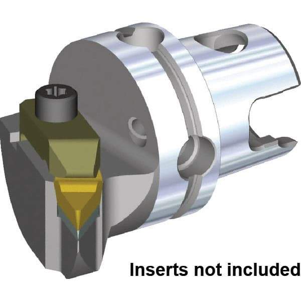 Kennametal - Left Hand Cut, Size KM50, V.GR.. Insert Compatiblity, Internal or External Modular Turning & Profiling Cutting Unit Head - 35mm Ctr to Cutting Edge, 50mm Head Length, Through Coolant, Series Top Notch - Eagle Tool & Supply
