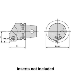 Kennametal - Insert Style LT 22NR, 50mm Head Length, Right Hand Cut, Internal Modular Threading Cutting Unit Head - System Size KM50TS, 35mm Center to Cutting Edge, Series LT Threading - Eagle Tool & Supply