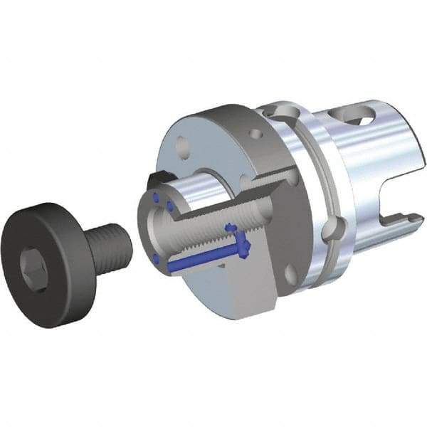 Kennametal - KM80ATC Modular Connection 1" Pilot Diam Shell Mill Holder - 1.575" Flange to Nose End Projection, 2.19" Nose Diam, 1/2-20 Lock Screw, Through-Spindle Coolant - Exact Industrial Supply