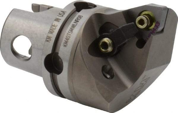 Kennametal - Right Hand Cut, Size KM40, WN.. Insert Compatiblity, Internal or External Modular Turning & Profiling Cutting Unit Head - 27mm Ctr to Cutting Edge, 40mm Head Length, Through Coolant, Series M-Clamping - Eagle Tool & Supply