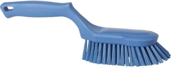 Vikan - 1-1/2" Bristle Length, Polyester Scrub Brush - 5-5/8" Long x 5" Wide Head, 13-1/2" OAL, Blue, Polypropylene Block - Eagle Tool & Supply