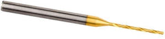 Kennametal - 2.3mm 140° Spiral Flute Solid Carbide Screw Machine Drill Bit - Multilayer TiAlN Finish, Right Hand Cut, 13mm Flute Length, 58mm OAL, Standard Point, Straight Shank, Through Coolant - Eagle Tool & Supply