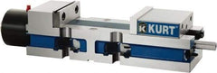 Kurt - 4" Jaw Width, 6" Jaw Opening Capacity, Horizontal Stationary Machine Vise - Hydraulic Operation, 7,800 Lb Capacity, 1 Station, 14.16" Long x 3.4900" High x 1-15/64" Deep, 1.235" Jaw Height, Ductile Iron - Eagle Tool & Supply