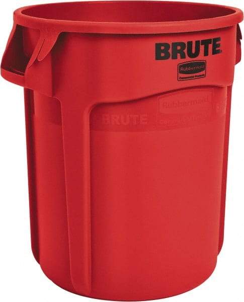 Rubbermaid - 20 Gal Red Round Trash Can - Polyethylene, 22.88" High - Eagle Tool & Supply