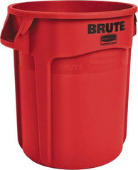 Rubbermaid - 20 Gal Red Round Trash Can - Polyethylene, 22.88" High - Eagle Tool & Supply