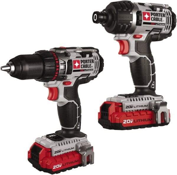 Porter-Cable - 20 Volt Cordless Tool Combination Kit - Includes 1/2" Drill/Driver & 1/4" Impact Driver, Lithium-Ion Battery Included - Eagle Tool & Supply