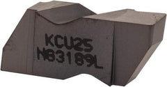 Kennametal - 3189NG Grade KCU25, 4.8mm Cutting Width Carbide Grooving Insert - 3.81mm Max Depth of Cut, Left Hand, 0.57mm Corner Radius, AlTiN Finish - Eagle Tool & Supply