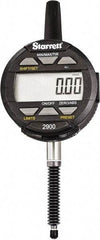 Starrett - 25mm Max Measurement, 0.01mm Graduation, Electronic Drop Indicator - Accurate to 0.03mm, Metric System, LCD Display - Eagle Tool & Supply