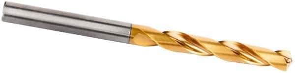 Kennametal - 13.08mm 135° Solid Carbide Jobber Drill - Multilayer TiCN Finish, Right Hand Cut, Spiral Flute, Straight Shank, 124mm OAL, Standard Point - Eagle Tool & Supply