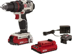 Porter-Cable - 20 Volt 1/2" Chuck Pistol Grip Handle Cordless Drill - 0-400 & 0-1600 RPM, Keyless Chuck, Reversible, 2 Lithium-Ion Batteries Included - Eagle Tool & Supply