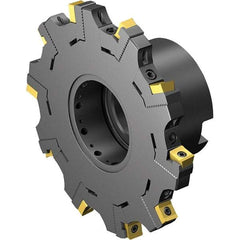 Sandvik Coromant - Arbor Connection, 0.3937" Cutting Width, 0.8661" Depth of Cut, 100mm Cutter Diam, 1-1/16" Hole Diam, Indexable Slotting Cutter - 1-1/16" Shank Diam, Right Hand Cutting Direction - Eagle Tool & Supply