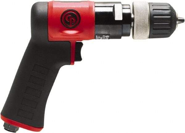 Chicago Pneumatic - 3/8" Keyless Chuck - Pistol Grip Handle, 3,000 RPM, 0.6 hp, 90 psi - Eagle Tool & Supply