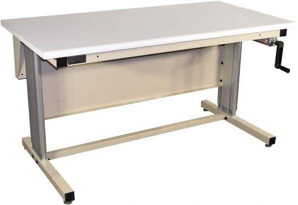 Proline - 72 Wide x 30" Deep x 42" High, Plastic Laminate Workbench - Bull Nose Edge, Adjustable Height Legs, Blue - Eagle Tool & Supply