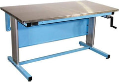 Proline - 60 Wide x 30" Deep x 42" High, Stainless Steel Workbench - Adjustable Height Legs, Blue - Eagle Tool & Supply