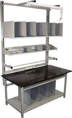 Proline - 60 Wide x 30" Deep x 36" High, Chem-Guard Workbench - Adjustable Height Legs, Gray - Eagle Tool & Supply