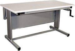 Proline - 60 Wide x 30" Deep x 42" High, Static Dissipative Workbench - Bull Nose Edge, Adjustable Height Legs, Gray - Eagle Tool & Supply
