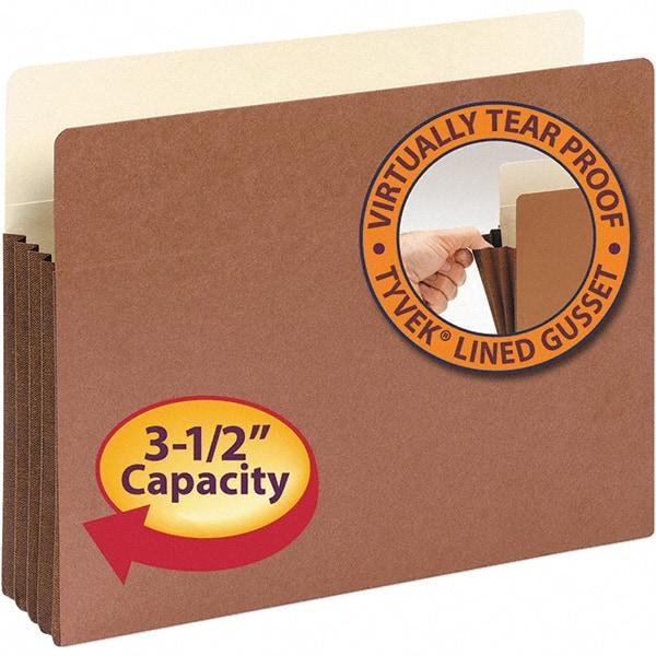 SMEAD - 11-3/4 x 9-1/2", Letter Size, Redrope, Expansion Folders - 11 Point Stock, Straight Tab Cut Location - Eagle Tool & Supply