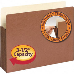 SMEAD - 11-3/4 x 9-1/2", Letter Size, Redrope, Expansion Folders - 11 Point Stock, Straight Tab Cut Location - Eagle Tool & Supply