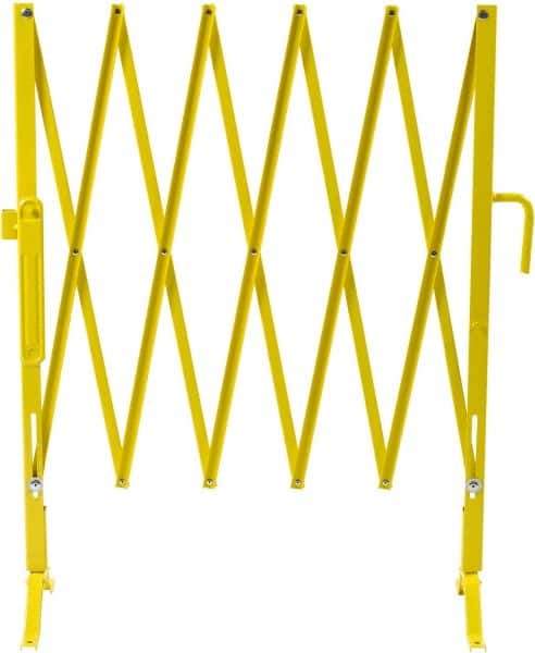 Illinois Engineered Products - 40" High Aisle Gate - Galvanized Steel, Yellow - Eagle Tool & Supply