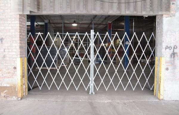 Illinois Engineered Products - 102" High Bi-Parting Folding Gates - Galvanized Steel, Silver - Eagle Tool & Supply