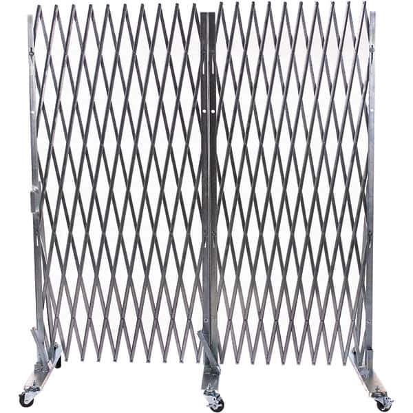 Illinois Engineered Products - 7' High Portable Traffic Control Gate - Galvanized Steel, Silver - Eagle Tool & Supply