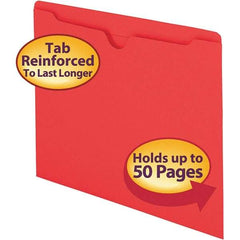 SMEAD - 11-3/4 x 9-1/2", Letter Size, Red, File Envelope - 11 Point Stock, Straight Tab Cut Location - Eagle Tool & Supply