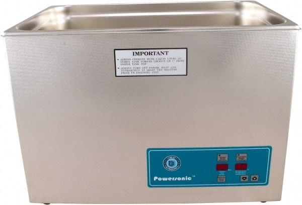 CREST ULTRASONIC - Bench Top Water-Based Ultrasonic Cleaner - 7 Gal Max Operating Capacity, Stainless Steel Tank, 14-1/2" High x 21" Long x 12-3/4" Wide, 230 Input Volts - Eagle Tool & Supply