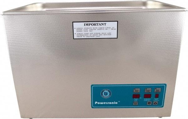 CREST ULTRASONIC - Bench Top Water-Based Ultrasonic Cleaner - 5.25 Gal Max Operating Capacity, Stainless Steel Tank, 10-5/8" High x 20-1/4" Long x 12-1/2" Wide, 115 Input Volts - Eagle Tool & Supply