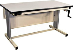 Proline - 72 Wide x 30" Deep x 42" High, Static Dissipative Workbench - T-Molded Edge, Adjustable Height Legs, Beige - Eagle Tool & Supply