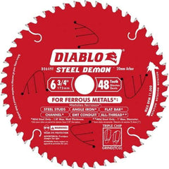 Freud - 6-3/4" Diam, 20mm Arbor Hole Diam, 48 Tooth Wet & Dry Cut Saw Blade - Carbide-Tipped, Burr-Free Action, Standard Round Arbor - Eagle Tool & Supply