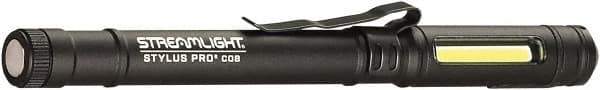 Streamlight - White LED Bulb, 160 Lumens, Penlight Flashlight - Black Aluminum Body, 1 3.7V Lithium-Ion Battery Included - Eagle Tool & Supply