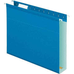 Pendaflex - 8-1/2 x 11", Letter Size, Blue, Hanging File Folder - 11 Point Stock, 1/5 Tab Cut Location - Eagle Tool & Supply
