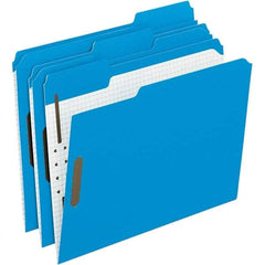 Pendaflex - 11-5/8 x 9-1/2", Letter Size, Blue, File Folders with Top Tab - 11 Point Stock, Assorted Tab Cut Location - Eagle Tool & Supply