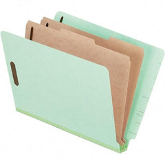 Pendaflex - 8-1/2 x 11", Letter Size, Pale Green, Classification Folders with End Tab Fastener - 25 Point Stock, End Tab Cut Location - Eagle Tool & Supply