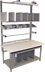 Proline - 60 Wide x 30" Deep x 36" High, Static Dissipative Workbench - Bull Nose Edge, Adjustable Height Legs, Gray - Eagle Tool & Supply