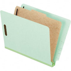 Pendaflex - 8-1/2 x 11", Letter Size, Pale Green, Classification Folders with Top Tab Fastener - 25 Point Stock, End Tab Cut Location - Eagle Tool & Supply