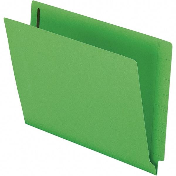Pendaflex - 8-1/2 x 11", Letter Size, Green, File Folders with End Tab - 11 Point Stock, Straight Tab Cut Location - Eagle Tool & Supply