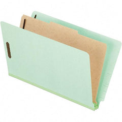 Pendaflex - 8-1/2 x 14", Legal, Pale Green, Classification Folders with End Tab Fastener - 25 Point Stock, End Tab Cut Location - Eagle Tool & Supply