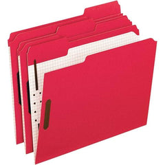 Pendaflex - 11-5/8 x 9-1/2", Letter Size, Red, File Folders with Top Tab - 11 Point Stock, Assorted Tab Cut Location - Eagle Tool & Supply