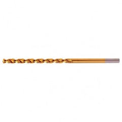#33 RHS / RHC HSS-CO 8% (M42) 135 Degree Split Point Q-Cobalt Wide Land Parabolic Taper Length Drill - TiN - Eagle Tool & Supply